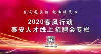 2020年泰安市“春風行動”暨就業(yè)援助月招聘會崗位信息